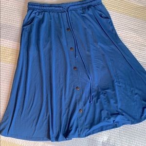 LuLaRoe Marsha Skirt Medium - solid blue